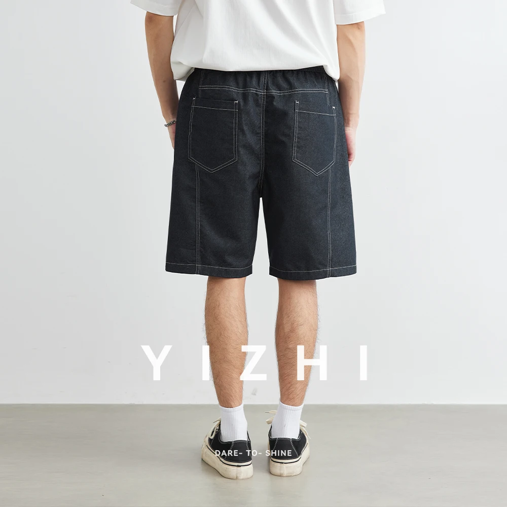Men's Fashion Casual Shorts 2025 Summer New Thin Cool Imitation Denim Fabric Cotton Wide Leg Shorts Men's Shorts