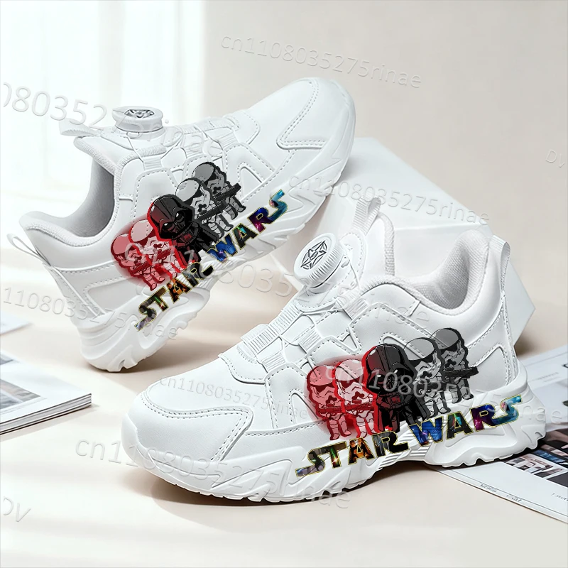 

Star Wars High Quality Youth Kids Walking Shoes Comfortable Thick Sole Arch Support Rotating Button Design Boys Girls Sneakers
