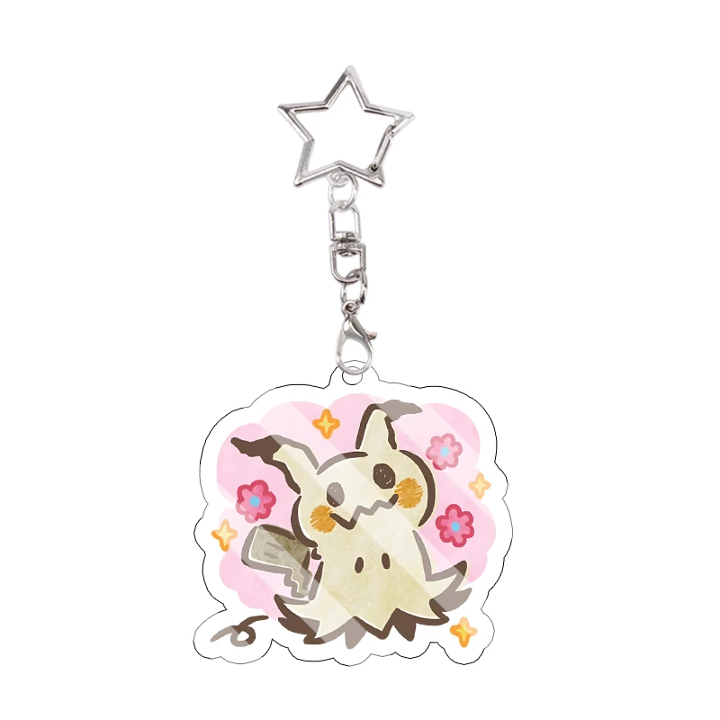 Snorlax Wigglytuff Eevee Acryl-Schlüsselanhänger Kawaii Pachirisu Trendiger Anhänger Taschendekoration Beliebte Modelle Kettenanhänger Geschenk – Detail 7