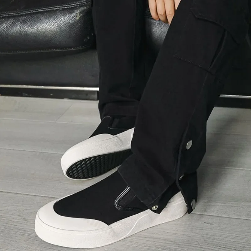 

2025 Summer New Men's Breathable Canvas Casual Shoes Thick Soled Comfortable Slip on Sports Shoes Fashion Trend Chunky sneakers