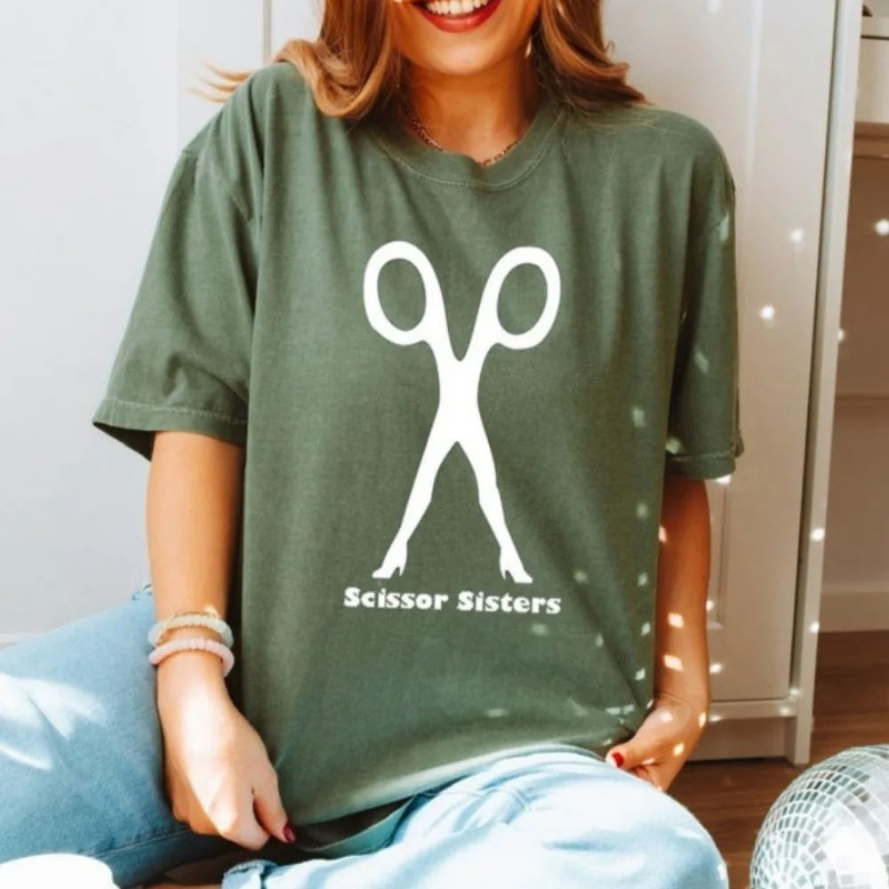 Scissor Sisters Lesbian Shirt LGBTQ Pride Women Tops Lesbian Couple Shirt Fashion Streetwear O-neck Short-sleeve Cotton Tops