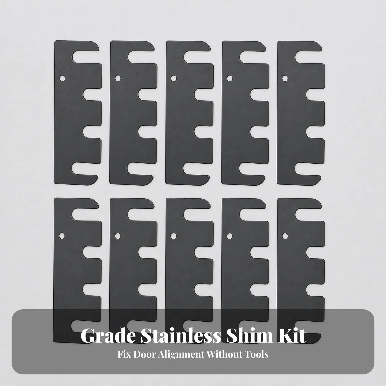 Hinge Repair Shim Plate Stainless Steel Dark Finish for Door Fastener Wear Correction and Alignment