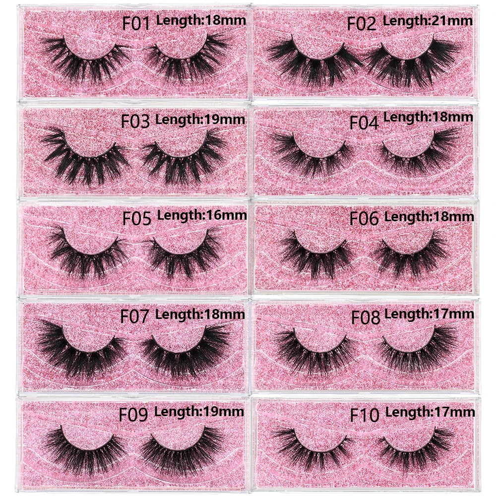 Großhandel Nerzwimpern 3D Flauschige Wispy 12mm-20mm Wimpern Natürliche Weiche Flauschige Falsche Wimpern 500 Stile Verfügbar – Detail 16