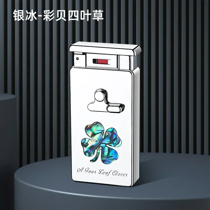 2026 New Metal Intelligent Voice-activated Lighter Windproof Advanced Sense Double Flame High-end Straight Charging Lighter Gift
