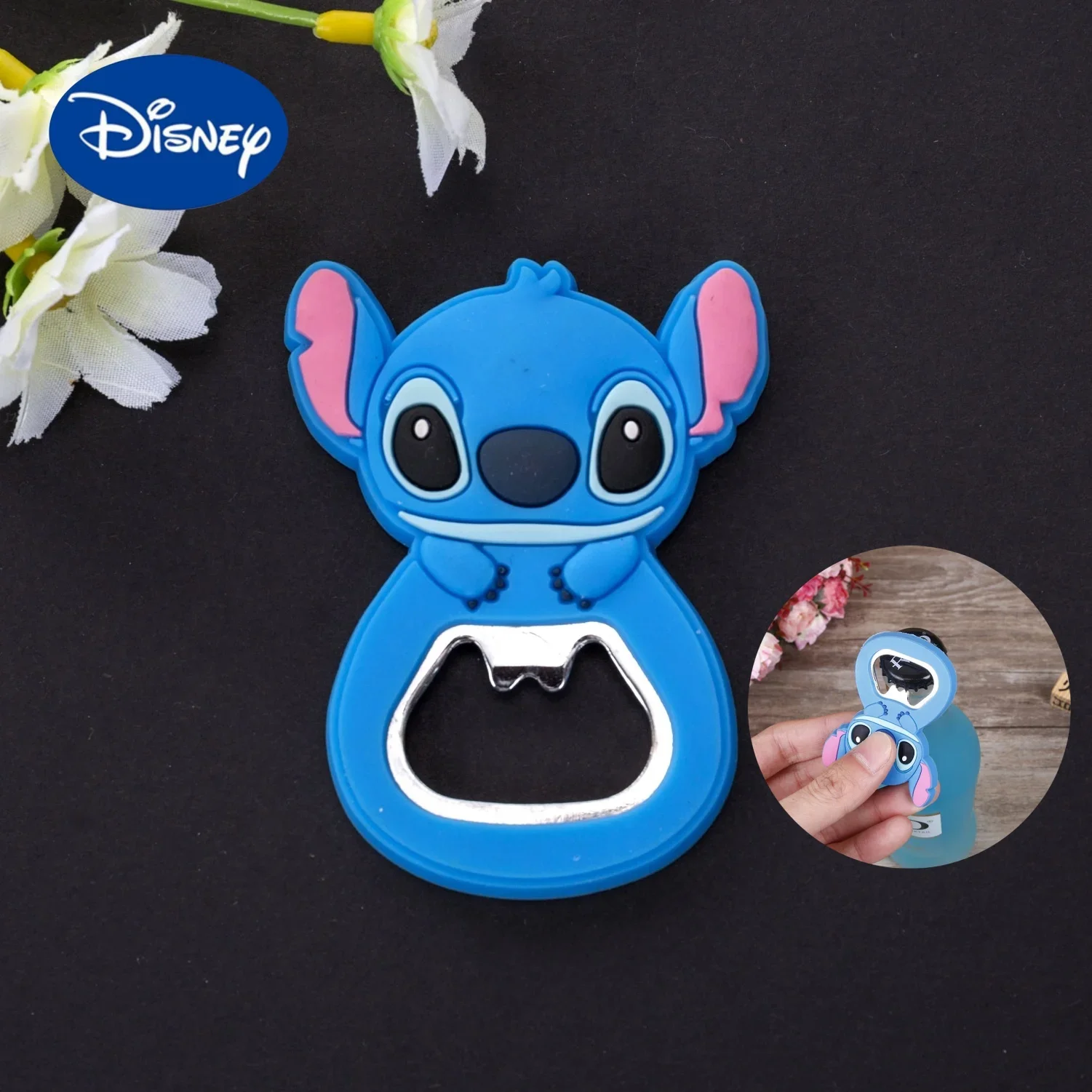 Disney Cute Stitch Bottle Opener Cartoon Character Soda Pop Beer Bottle Opener Silicone Fridge Sticker Home Party Supplies Gift