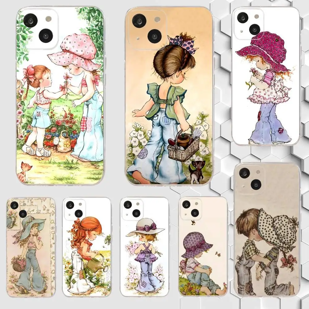 

Sarah Kay Pattern Phone Case For iPhone 17,16,15,14,13,12,11 Plus,Pro,Max,Air,XR,XS,X,7,8 Plus,SE,Mini Transparent Soft