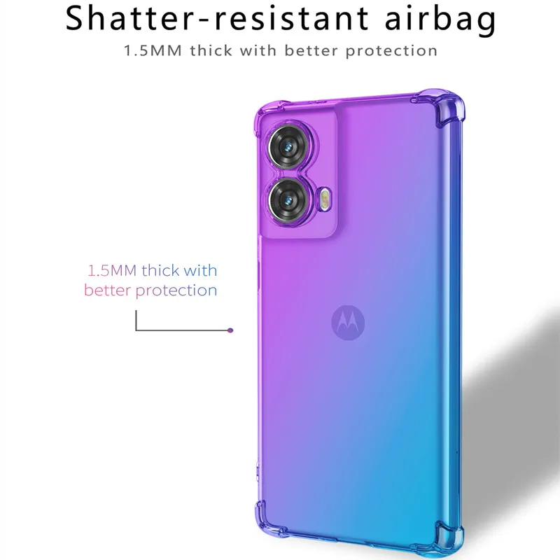 Gradient Silicone TPU Case For Motorola G75 G35 G55 G85 E14 G04S G24 Power G84 G34 G54 G14 5G Protective Cover Coque Fundas