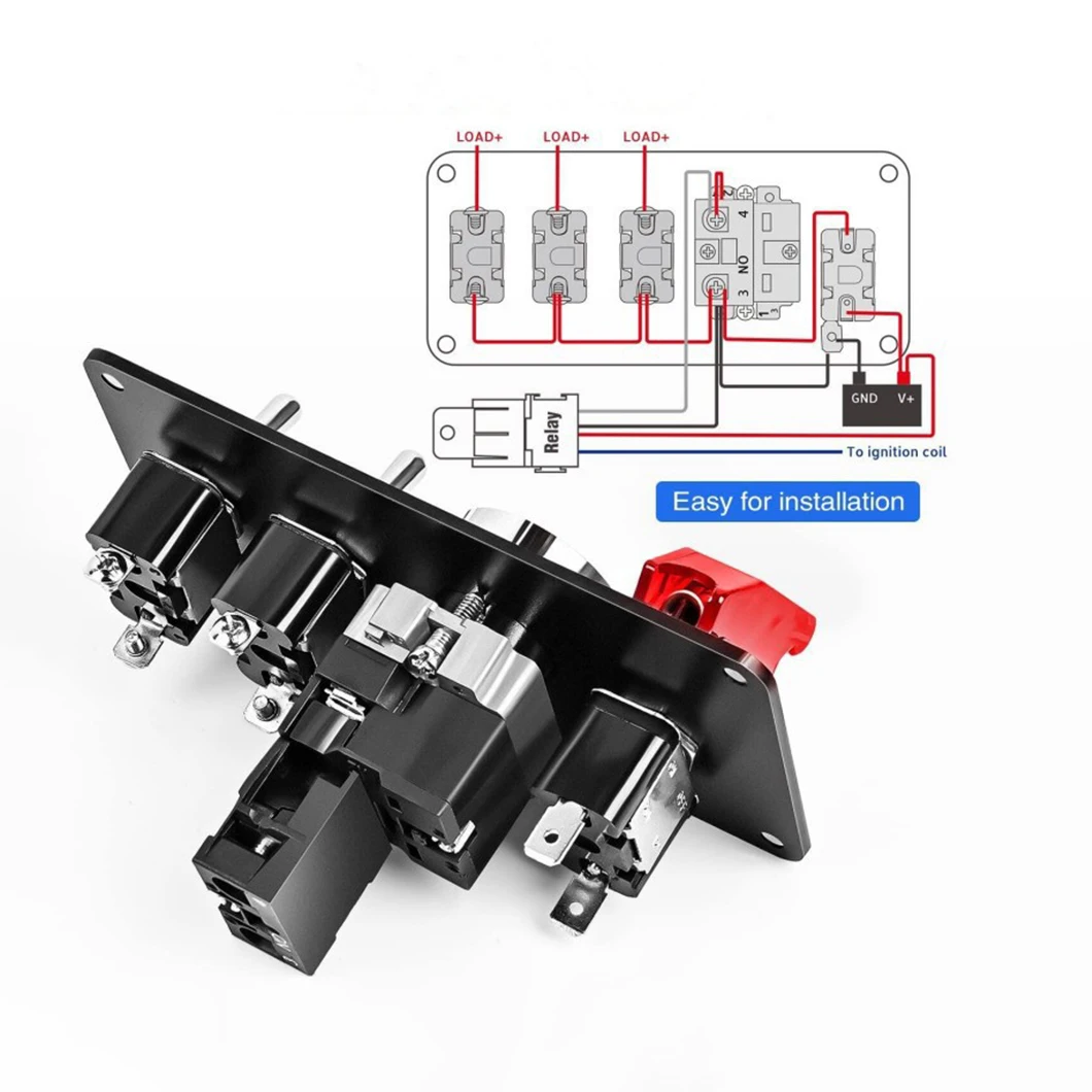 ABILKEEN 2/3/4 Position 12V 20A Racing Modificator Toggle Rocker Switch Panel Engine Start Push Button for Racing Car RV Boat