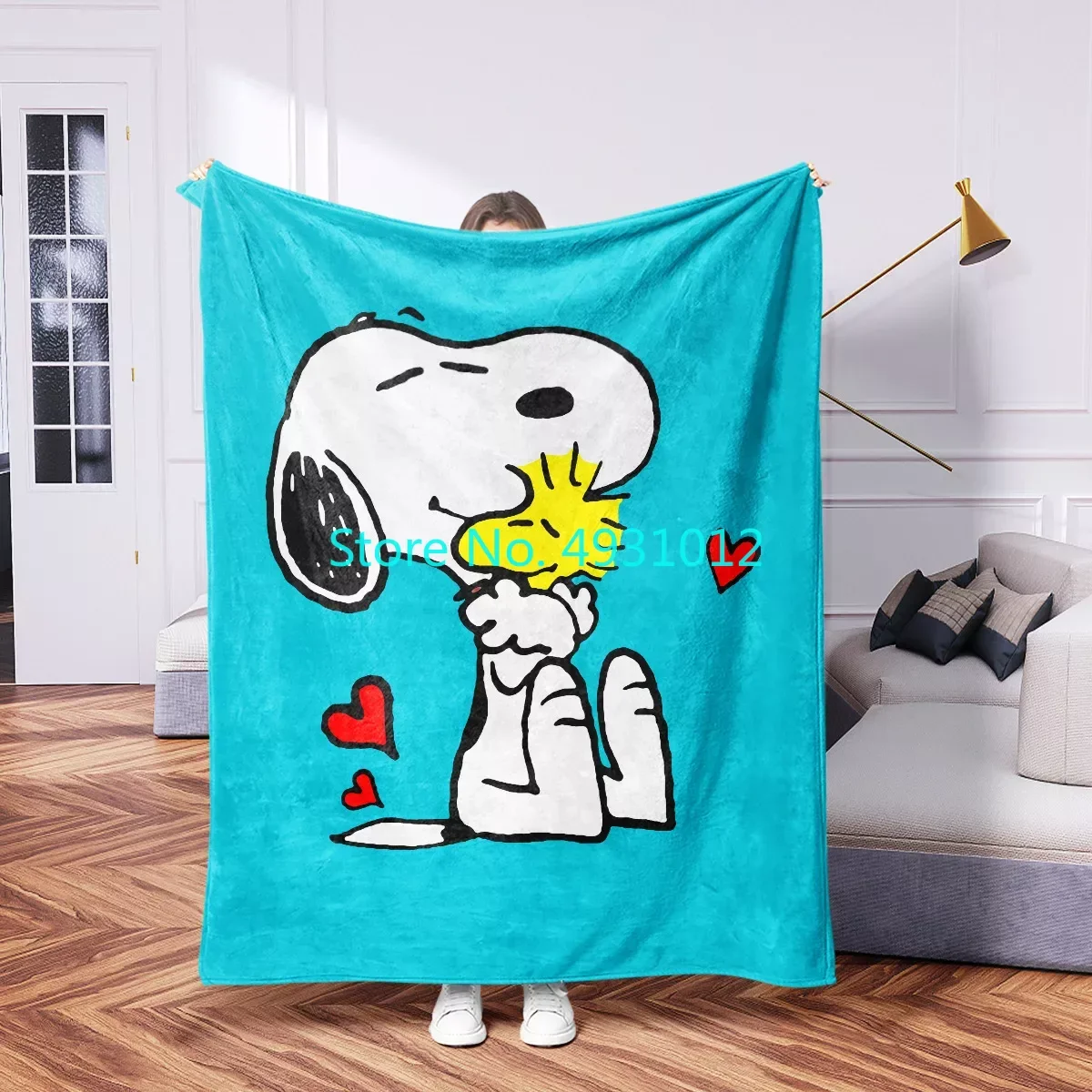 Anime Snoopy Fall Nap Blanket 70x100cm 3D Flannel Sherpa Blankets Indoor School Cloak Baby Kids Gift Throw Sofa Bedroom