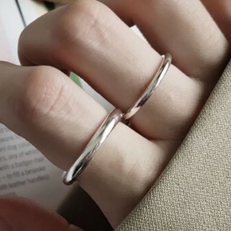New Classic High End PVD Tarnish Free Fashion Minimalist Shiny Smooth Fold Wear Rings for Women Stainless Steel Jewelry Wholesal