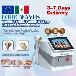 4 wavelength Diode Laser Hair Removal Machine 755 808 940 1064nm Facial Body Painless depiladora laser permanent makeup machines