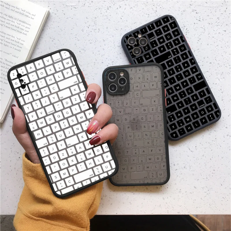 Cute Cartoon Keyboard Input method Shockproof Case For iPhone 11 X XR XS 12 16 pro 13 Mini 15 Pro Max 14 7 8 Plus SE2020 Cover