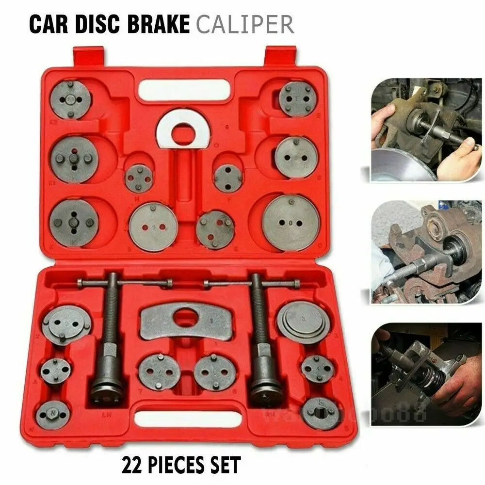 Universal Car Disc Brake Caliper Piston Rewind Wind Back Tool Kit 22 Pieces