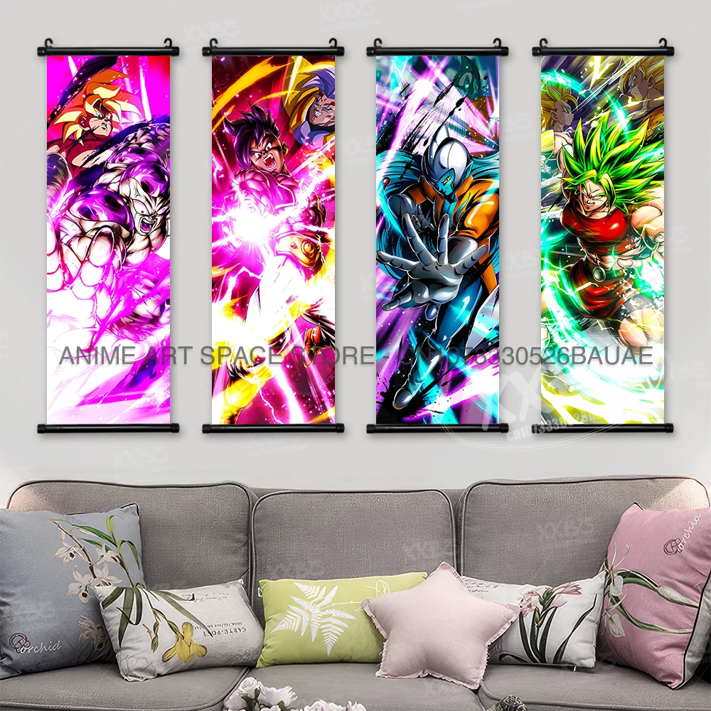 Dragon Ball Z Hanging Painting Goku Anime Poster Beerus Home Decoration King Piccolo Scrolls Pictures Broly Wallpaper Majin Buu