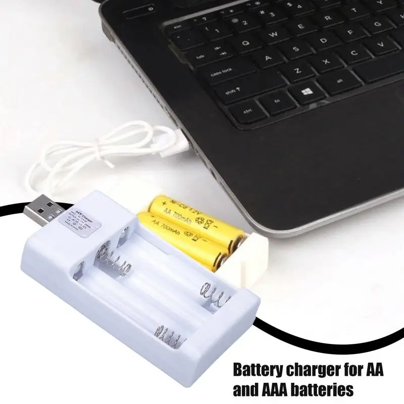 Rechargeable Battery Charger Double A Battery Charger USB Rechargeable LED Indicator Battery Charging Station NiMH Battery