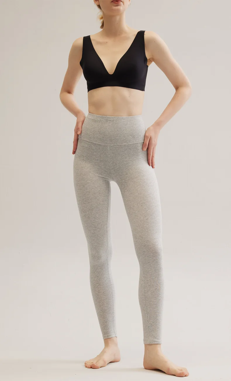Hochwertige Baumwoll-Leggings für Damen mit Hoher Taille, Frühling, Warm, Bequem, Schlanke Passform, Studentenqualität, Neue Innenbekleidung, Dünne Herbsthose, Größen M bis XXXL – Detail 7