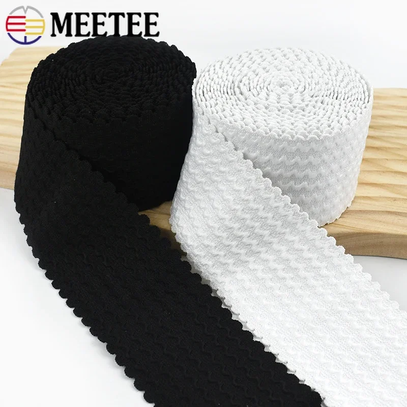 2M Wide Elastic Bands 40-70mm Wave Lace Rubber Ribbon Trousers Elasticity Belt Sewing Spring Webbing Clothes Stretch Waistband