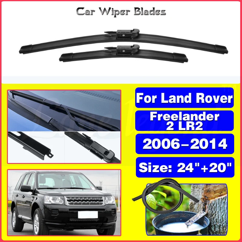 

Car Wiper For Land Rover Freelander 2 LR2 2006-2014 Front Wiper Blades Soft Rubber Windscreen Wipers Auto Windshield 24"+20"