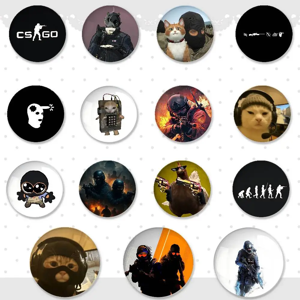 C-CSGO Meme Badges Tinplate Soft Button Pin Brooch Metal Badge Custom Jewelry Accessories Hat Bag Lapel