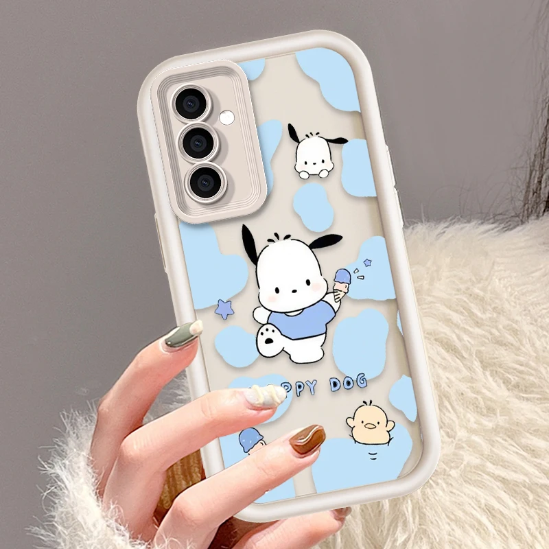 Cartoon Pochacoo For Samsung Galaxy S24 S23 S22 S21 S20 Ultra Plus FE A52 A53 A54 A71 Eye Ladder Phone Case