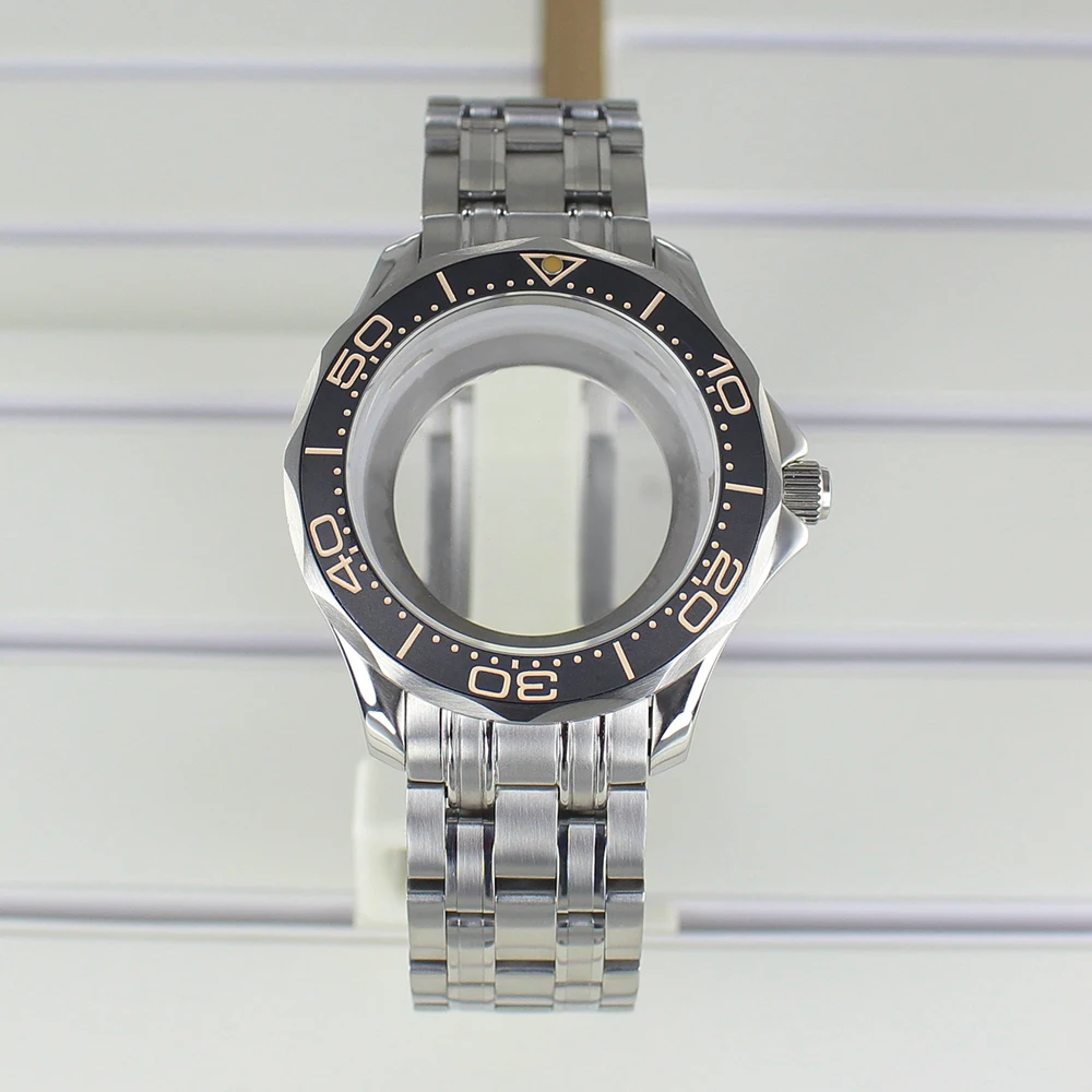41mm Watch Case and Bracelet Stainless Steel Waterproof for Seamaster 300 NH35 NH36 NH38 Movements 31mm Dial Watch Accessories image 3