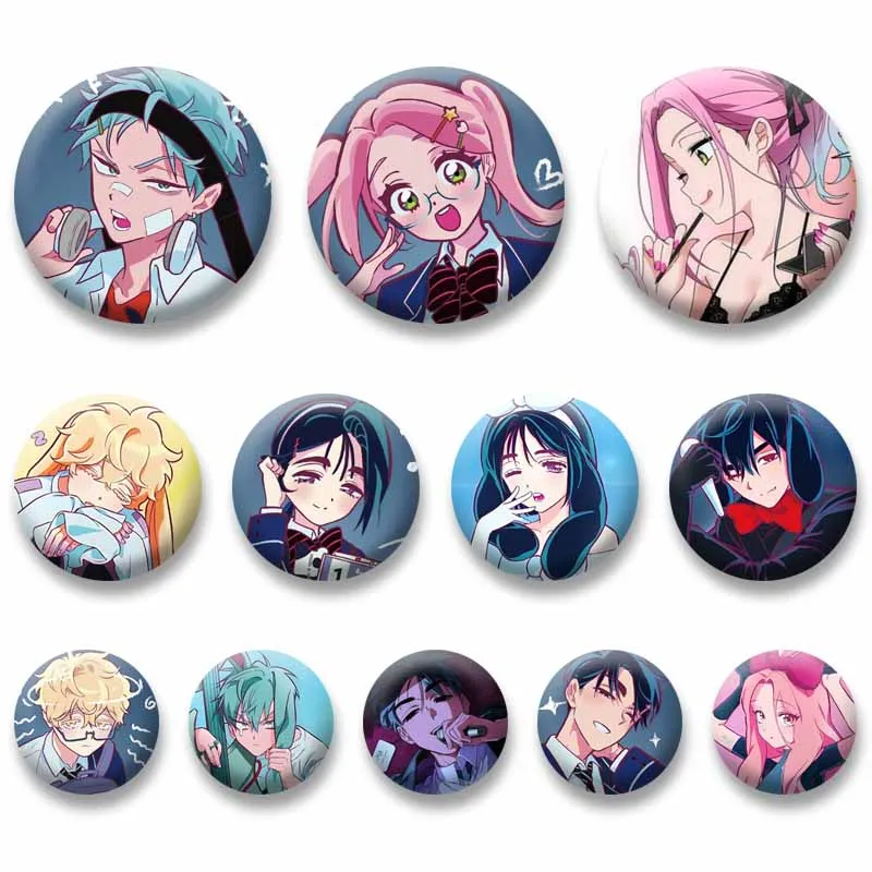 Cartoon Boy Luka Hyuna Ivan Coin Brooch Anime A-ALIEN STAGE Badge on Bag Shoes Decoration Jewelry Round Lapel Pins Toys Gifts