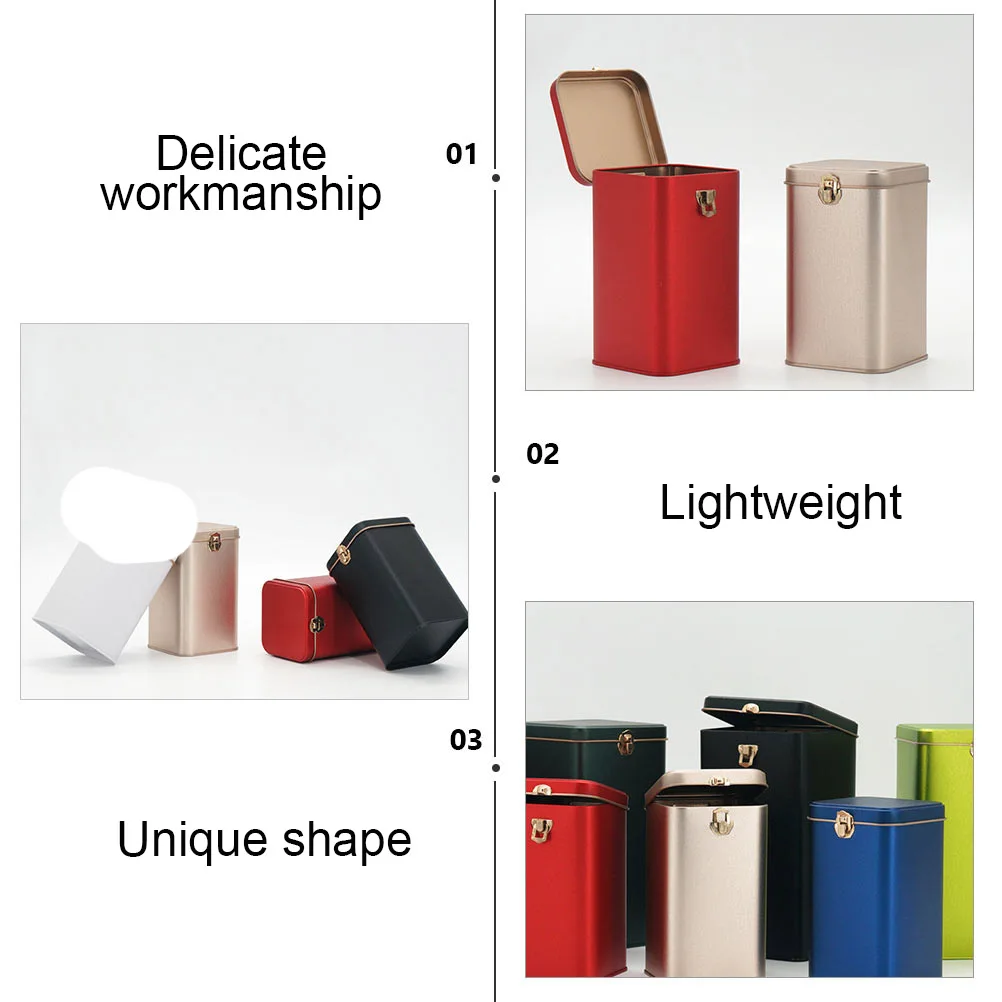 

Retro Metal Tea Canister Sealed Tinplate Storage Container Household Dustproof Moisture-Proof Tea Jar For Food Gift Packaging