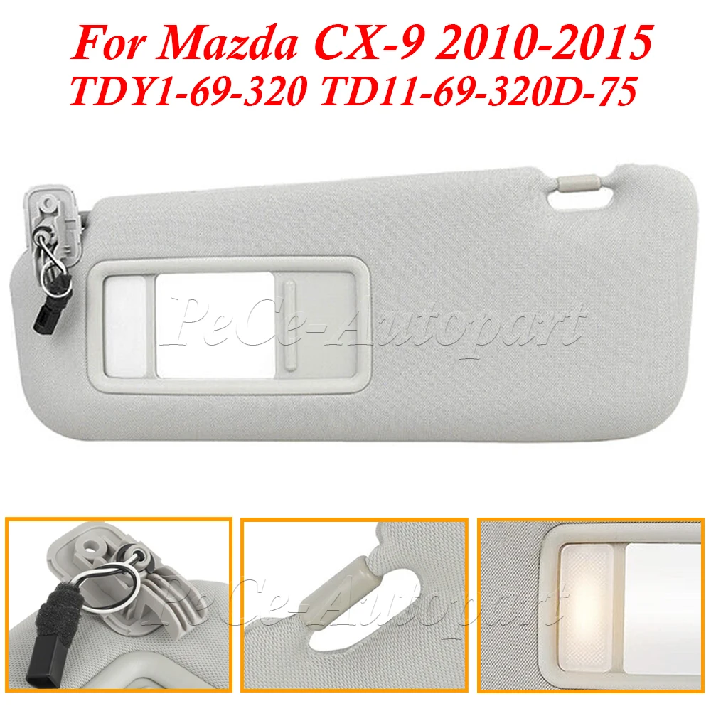 

Детали для Mazda TDY1-69-320 CX9 2010 2011 2012 2013 2014 2015 автомобильный солнцезащитный козырек левый и правый боковые солнцезащитные козырьки