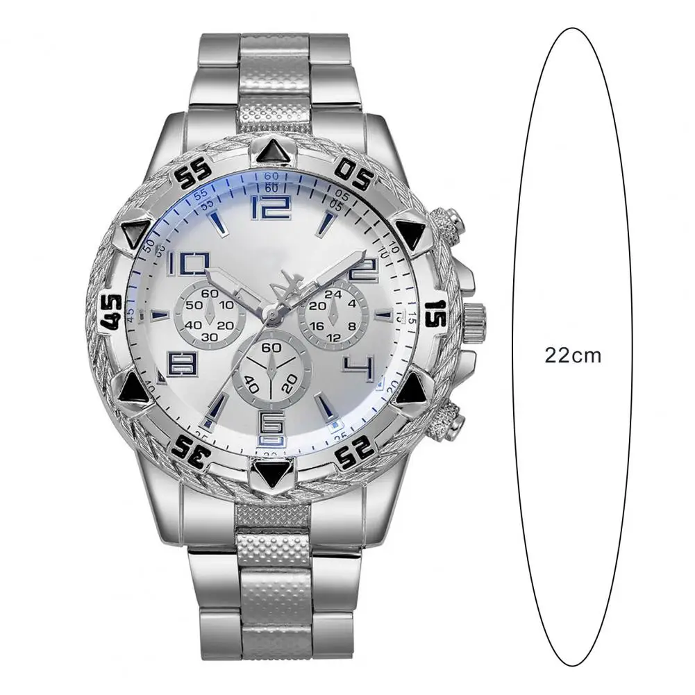 

Quartz Watch 3 Dials Watch Luxury Minimalist Metal Strap Men's Business Watch Elegant Dress Quartz Timepiece for Fashionable
