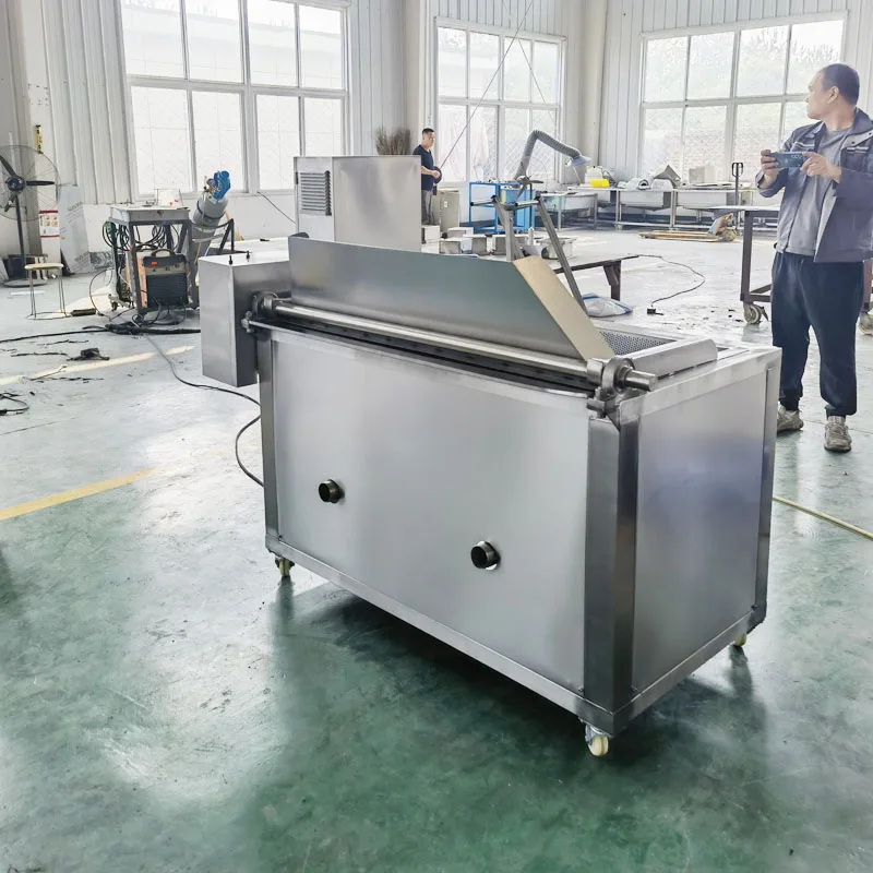Industrial 100kg/h Automatic Deep Fryer for Snack Food French Fries Potato Chips Groundnut Frying Machine Continuous Fryer - view 2