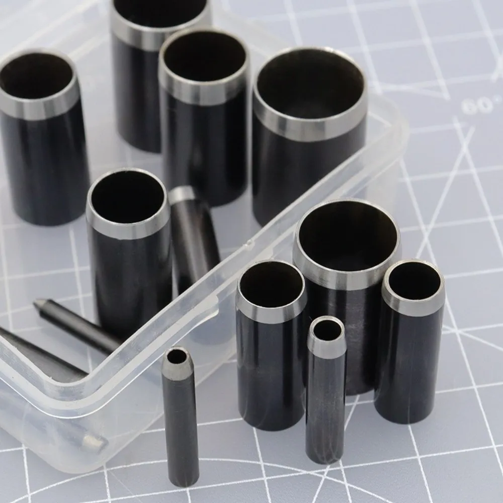 Durable 15 Sizes Round Hole Punch Hollow 1-15mm Leather Hole Punch Handmade Belt Hole Puncher For DIY Leather Craft