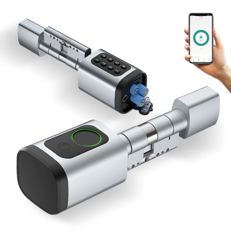 

Advanced Adjustable Electronic Door Lock Fingerprints App Management Digital Code Mechanical Key for Household Security