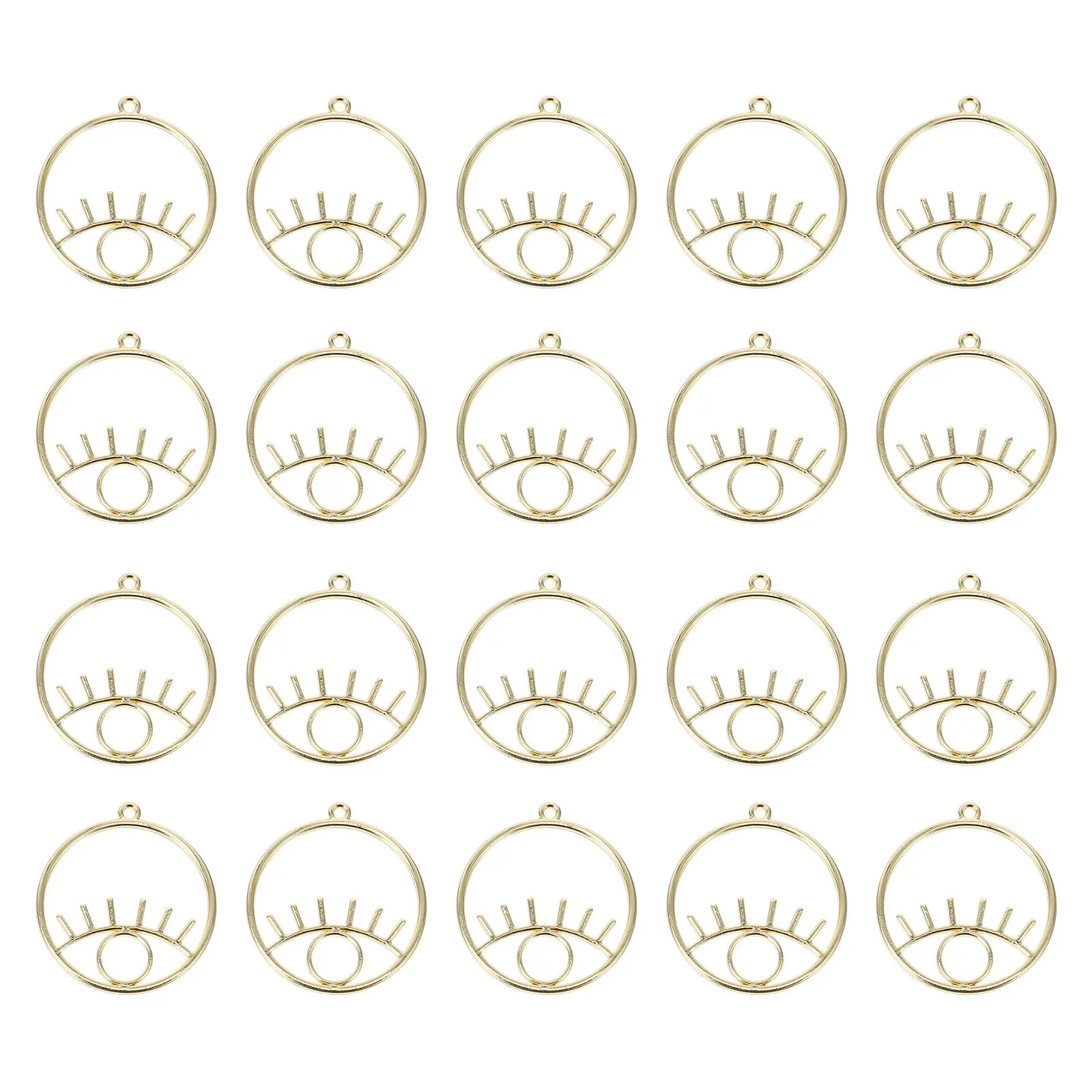 

20Pcs Eyes Shape Hollow Pendant Simple Design DIY Jewelry Making Supplies Necklace Bracelet Charms Eyes Shape Pendant