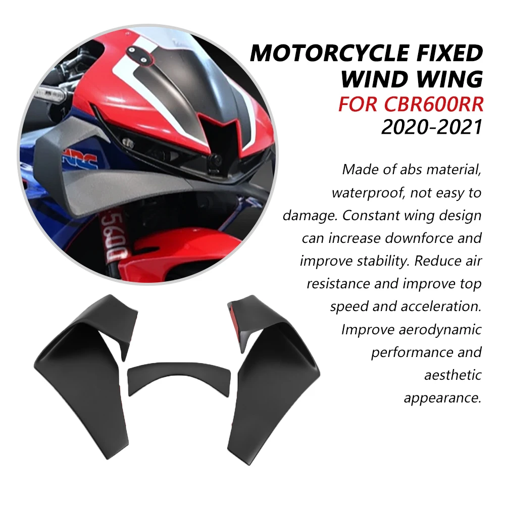 Spoiler Depan Sepeda Motor CBR600RR untuk CBR600RR CBR 600RR 2020-2025 2024 2023 Sayap Tetap Fairing Sepeda Motor Sayap Aerodinamis