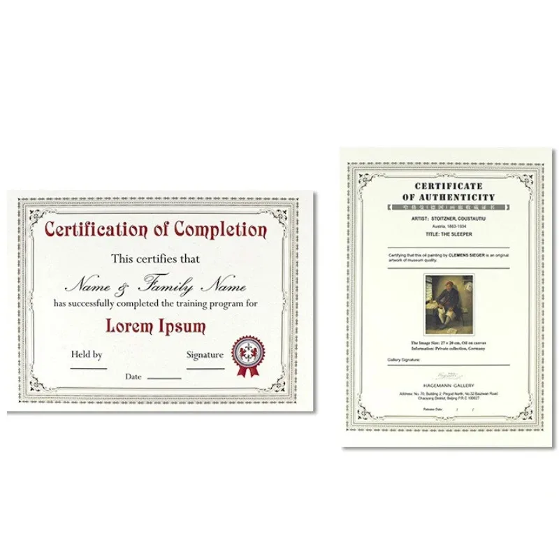 120/230/250g A4 Certificate Paper European Blank Inside Page Certificate Paper Honor Award Anti-counterfeiting Certificate Paper