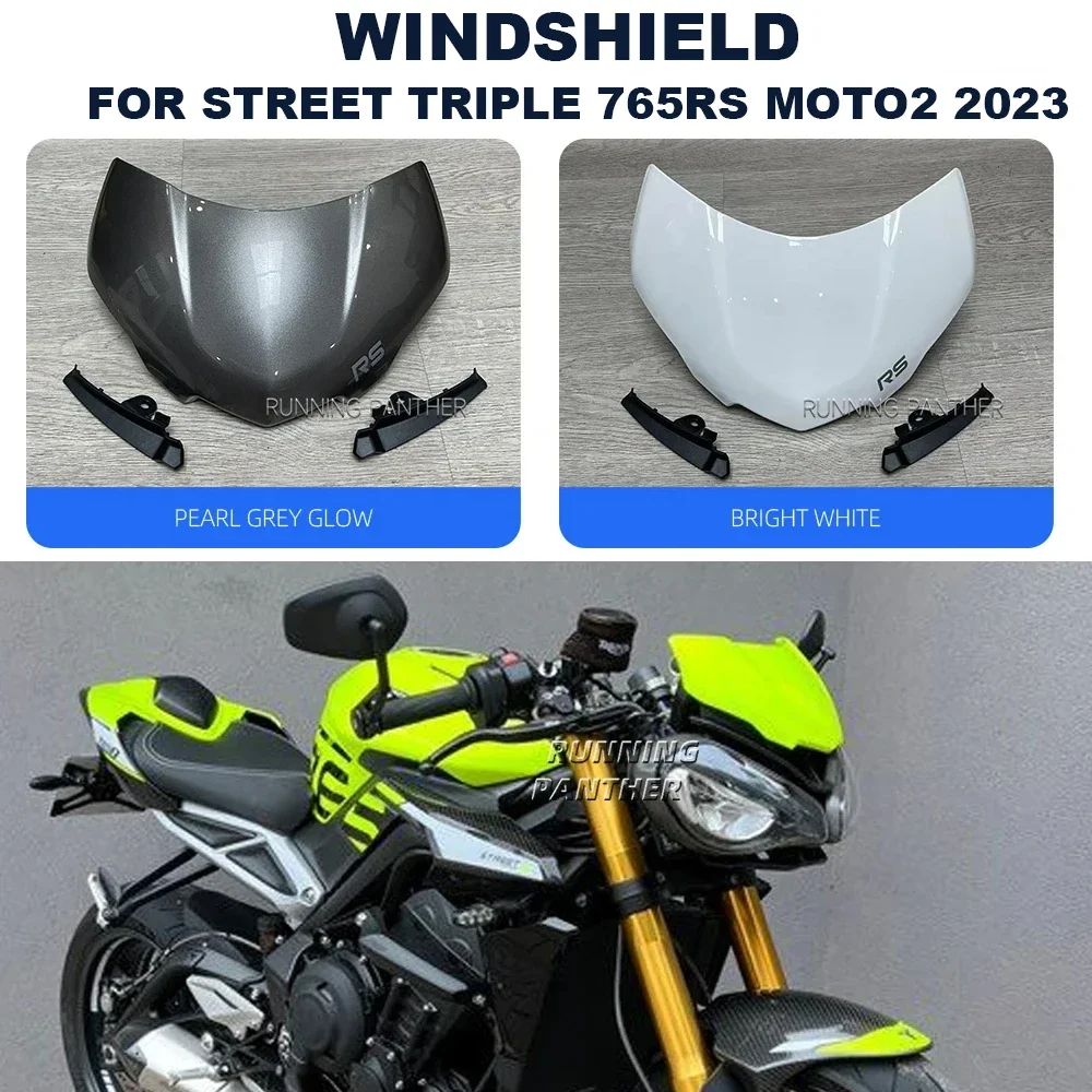 NEW For Street Triple 765RS 765 RS moto2 2023 Motorcycle Front Windscreen Windshield Visor Wind Screen Shield Spoiler Deflector