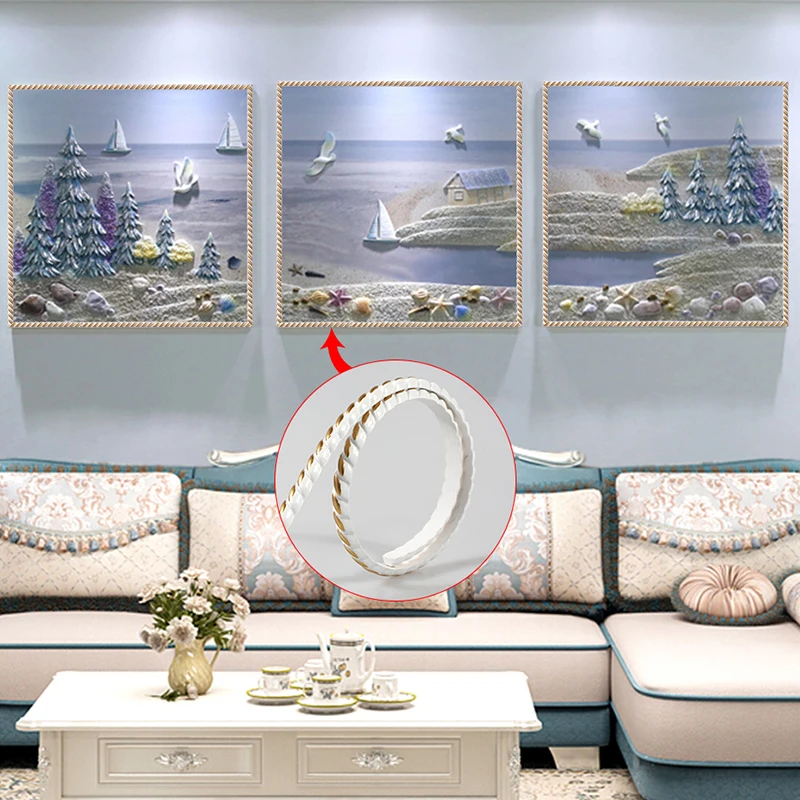 PVC Livingroom Mirror Edge Banding Strips Self-Adhesive Wall Gap Line Decor Strip Waterproof Dustproof Ceiling Baseboard Strip