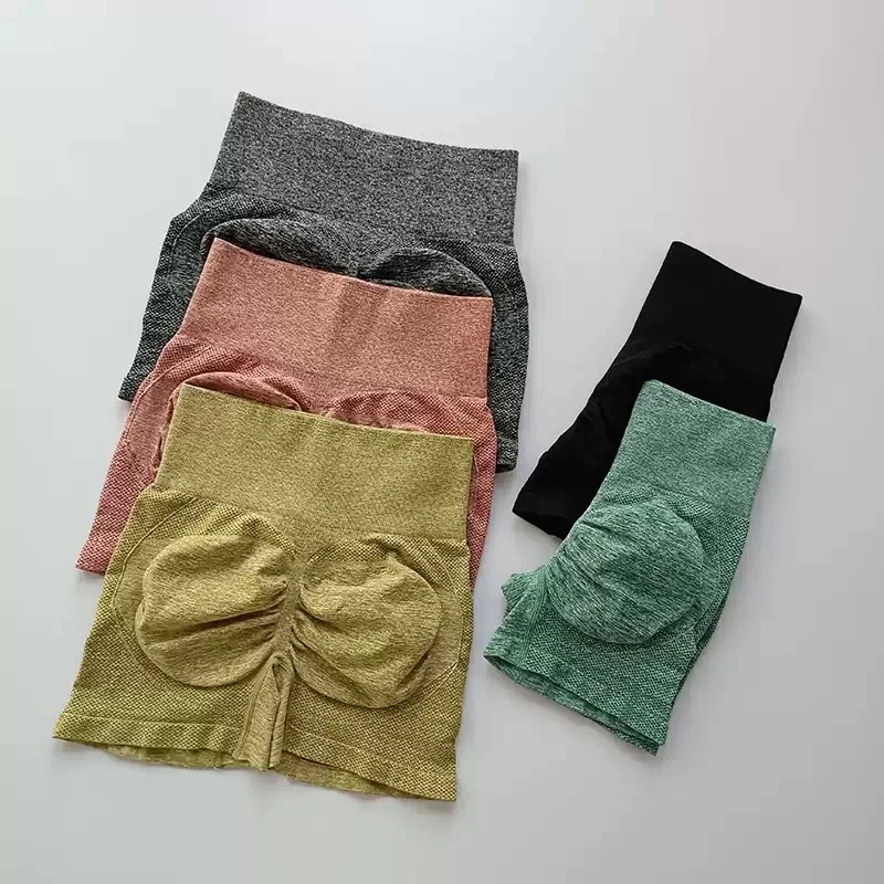 Nahtlose Yoga-Shorts mit hoher Taille und Po-Lift-Effekt für Damen, Anti-Exposition, schnelltrocknend, dehnbar, für Fitness, Radfahren und Workout – Detail 9