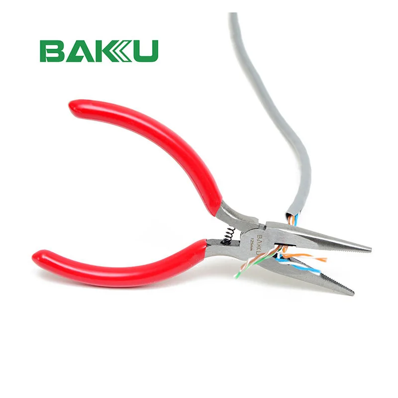 BAKU 5\'\' Advanced Hand Tool Wire Chrome Vanadium Long Nose Cutting Nipper Pliers 125mm