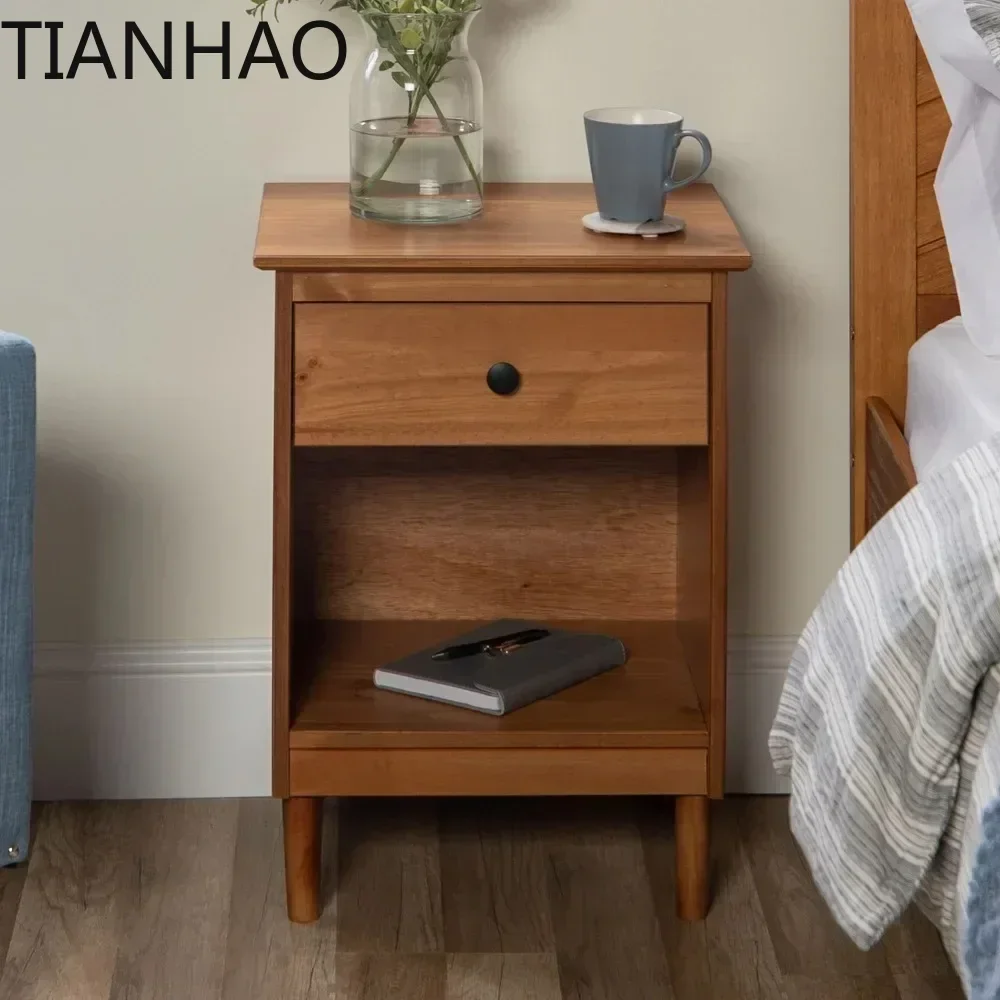 A Side Table, Wright Mid-Century Nightstand, Caramel Wooden Nightstand