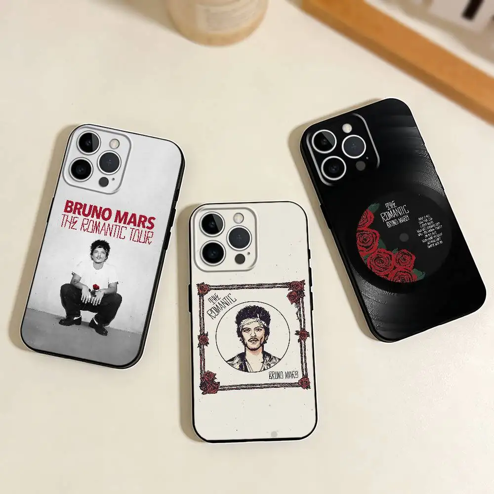 Bruno Mars The Romantic Phone Case For iPhone 17,16,15,14,13,12,11 Plus,Pro Max,XS,Soft Silicone Black Cover