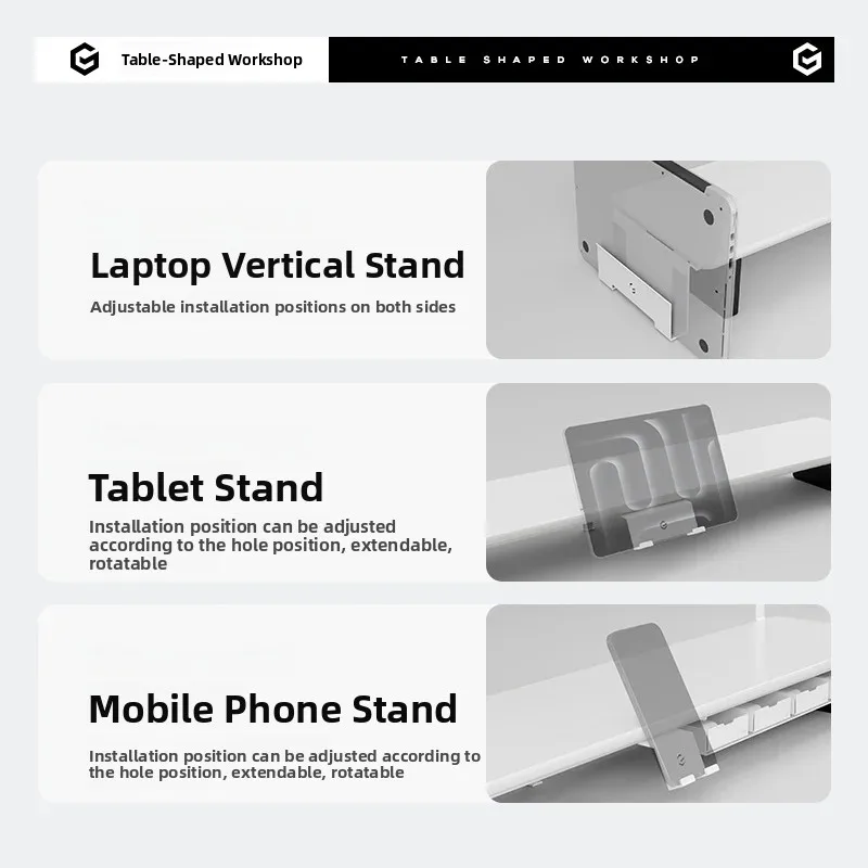 Modular Desk Workshop Z3 Display Stand Elevator White Mobile Phone Stand Headset Stand Tablet Drawer Rectangular Metal Shelf