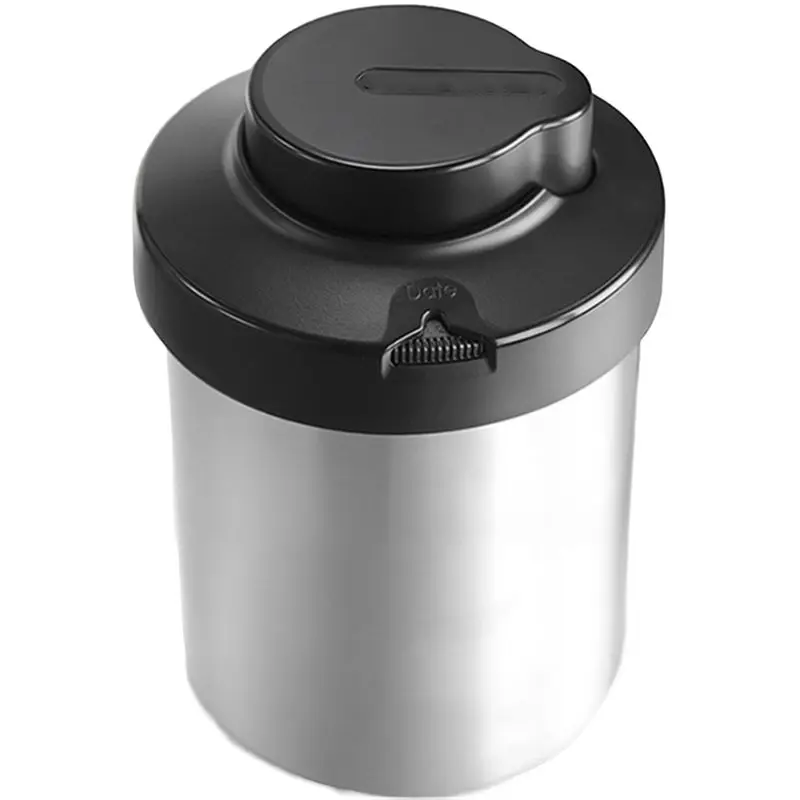 SOFT-Stainless Steel Coffee Bean Storage Canister 44OZ Vacuum Sealed Unidirectional Exhaust Container