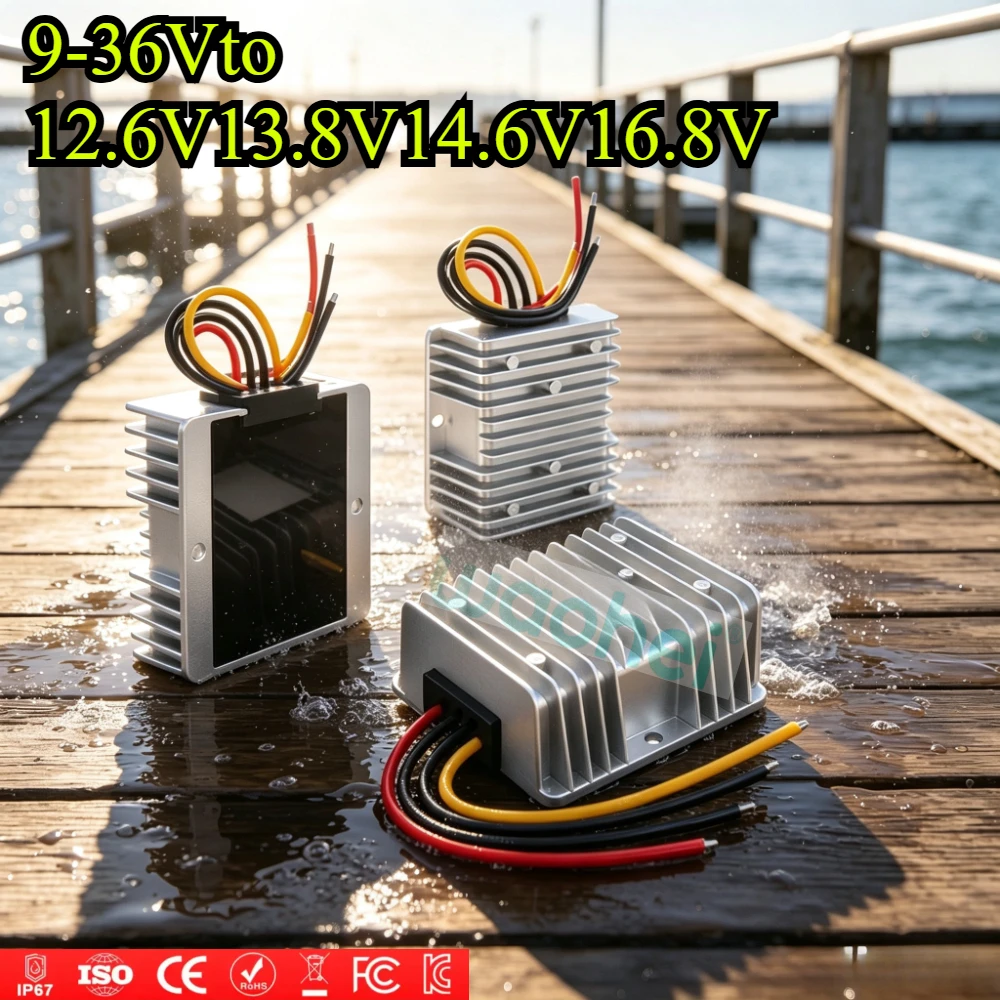 9-36V to 12.6V 13.8V 14.6V 16.8V 20A  Power Converter DC DC Dual-battery System Lead-acid Batteries for 12V Lithium Lifepo4 ROHS