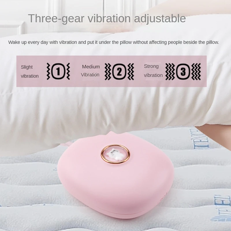 Digital Vibrating Alarm Clock For Heavy Sleepers Hearing Impaired Deaf Teens, Battery Operated For Travel Or Home Use Durable B