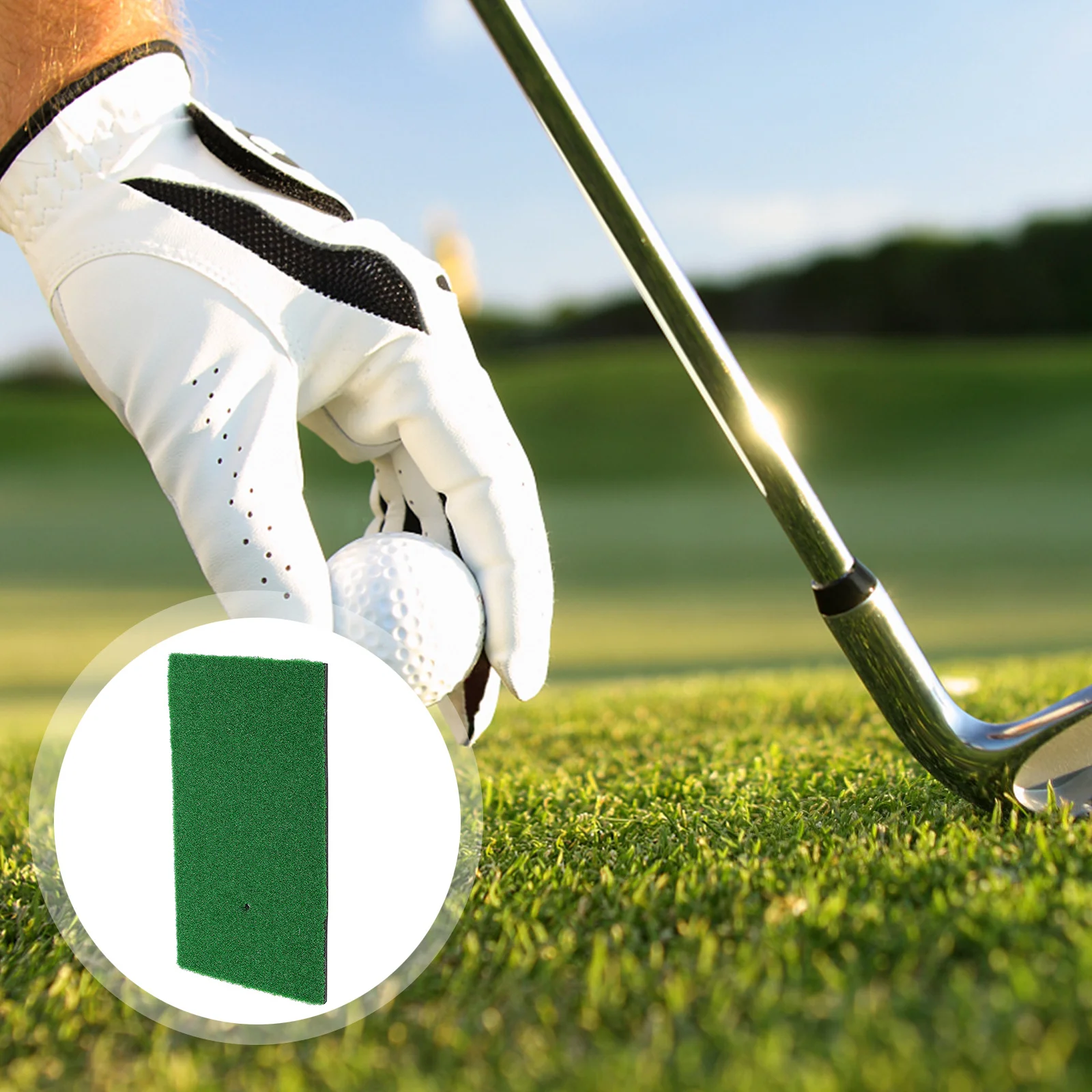 

Golf Practice Mat Portable Mini Golf Hitting Turf Realistic Swing Experience Indoor Outdoor Training Aid Green