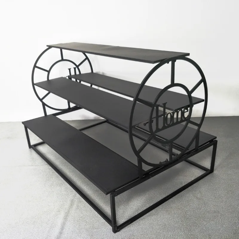 Display cabinet heightened shelves high-end clothing store hangers