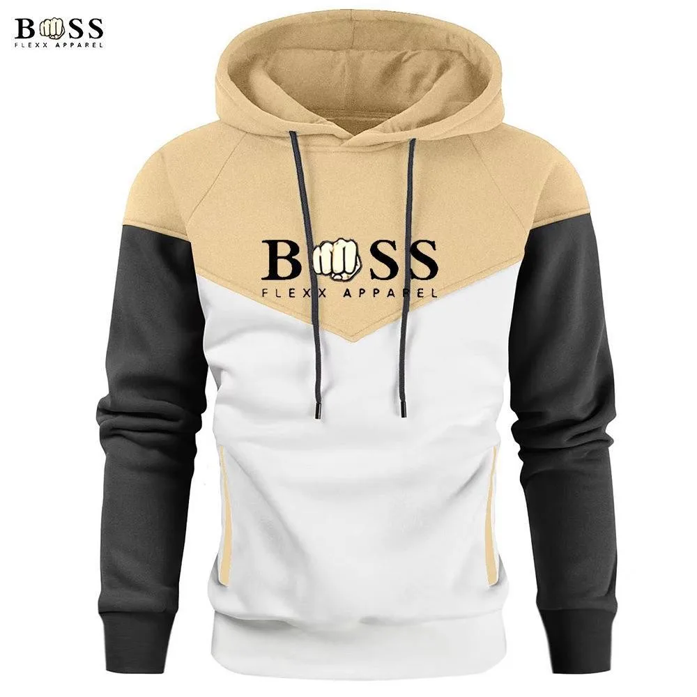 Comfortable men\'s sportswear autumn and winter men\'s hooded sweatshirt BSS FLEXX APPAREL long sleeved hooded street hood