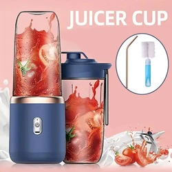 Portable Rechargeable Electric Juicer 400ML Mini Portable Blender 6 Blades Food Juice Mixer Milk Ice Smoothie Kitchen Tool