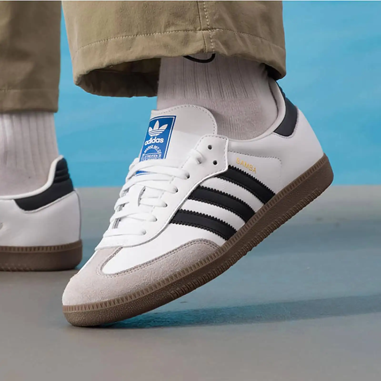 Samba Original Adidas Tênis masculino e feminino OG Low, tênis esportivos confortáveis ​​e casuais B75806